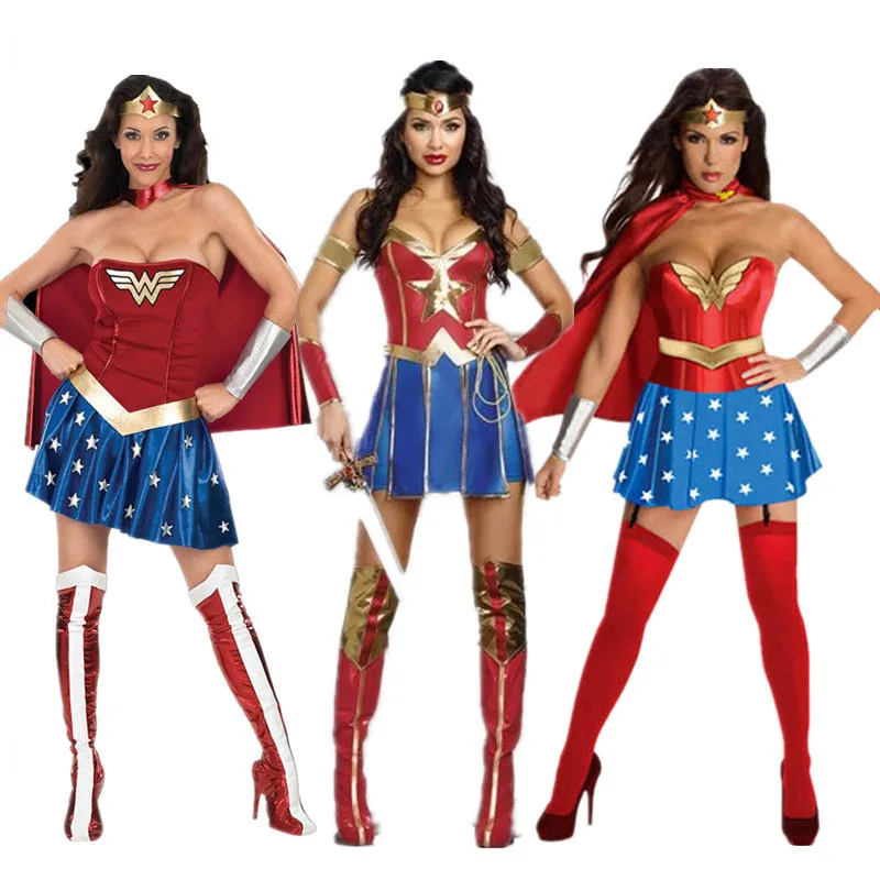 Sexy Žena Superhrdina Cosplay kostýmy Halloween Dámy Super Holka DianCosplay Kombinézu Oblečení Halloween Maškarní Šaty 1