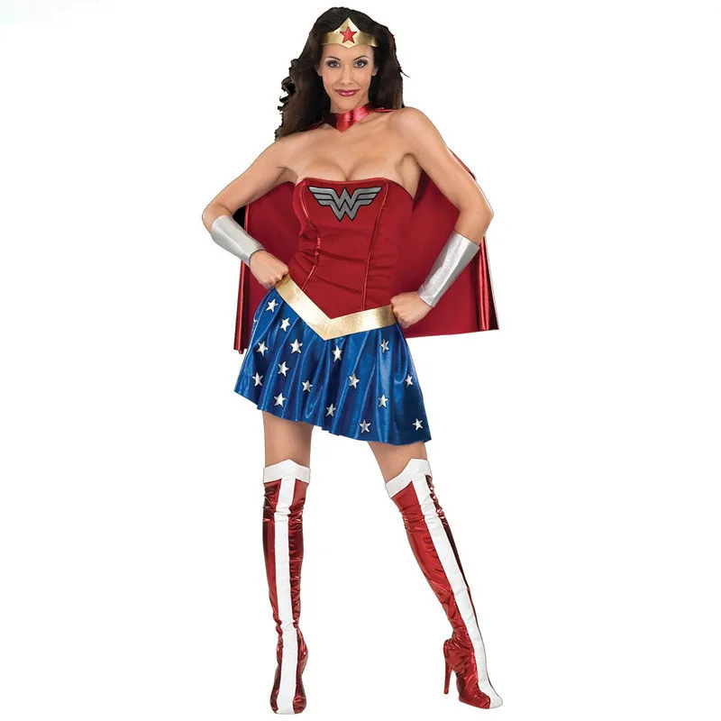Sexy Žena Superhrdina Cosplay kostýmy Halloween Dámy Super Holka DianCosplay Kombinézu Oblečení Halloween Maškarní Šaty 4