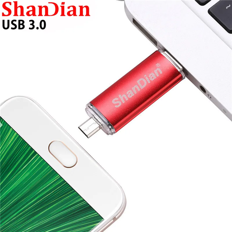 SHANDIAN Skutečné kapacity USB 3.0 Chytrý telefon OTG USB Flash Micro Flash Disk Chytrý Telefon U Disk 4GB 8GB 16GB 32GB 64GB 4
