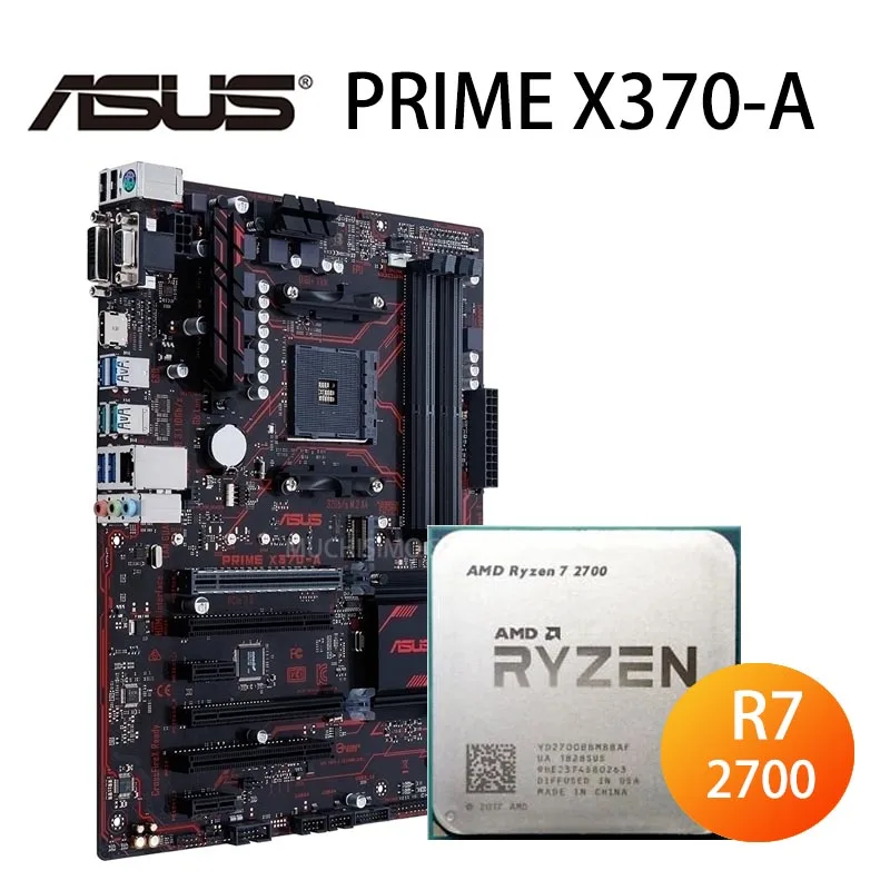 Socket AM4 Asus PRIME X370-základní Deska + CPU AMD Ryzen 7 2700 Desce Nastavit HDMI-kompatibilní M. 2 PCI-E 3.0 X370 Placa-Mãe AM4 5