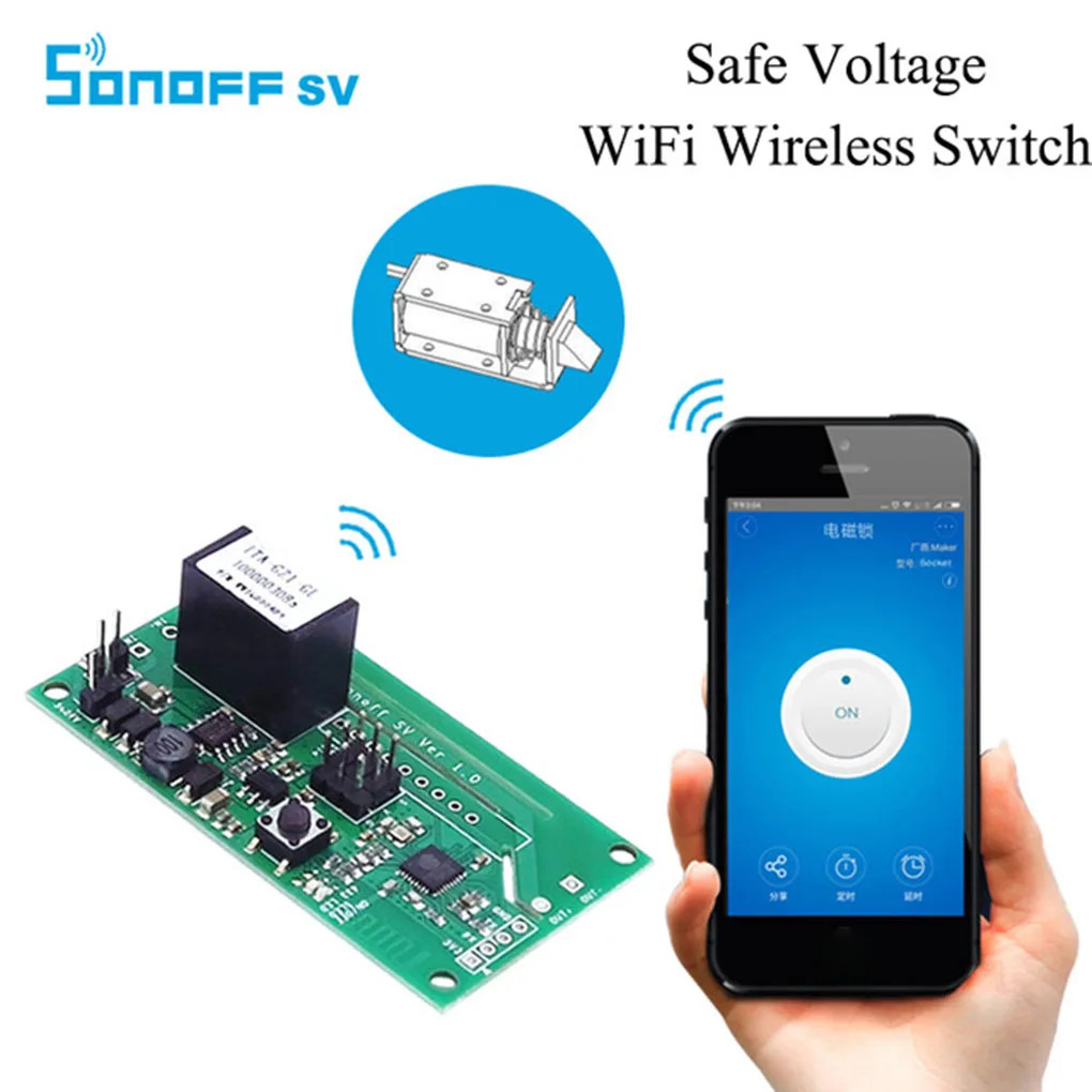 SONOFF SV Bezpečné Napětí na Dlouhé Vzdálenosti Dálkové Načasování WiFi Bezdrátový spínací Modul pro IOS/Android Smart Home 2