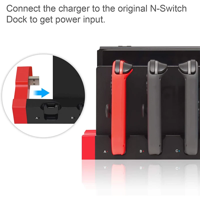 Spínač Radost Con Controller Charger Dock Stand Stanice Držák pro Nintendo Spínač NS Joy-Con Game Support Dock pro Nabíjení 0
