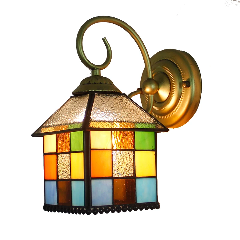 Středomoří Styl Mozaika LED Vnitřní Nástěnné Světlo pro Domácí Osvětlení Barevné Sklo Svícen Koupelna Zrcadlo Přední Lampy s Vypínačem 3