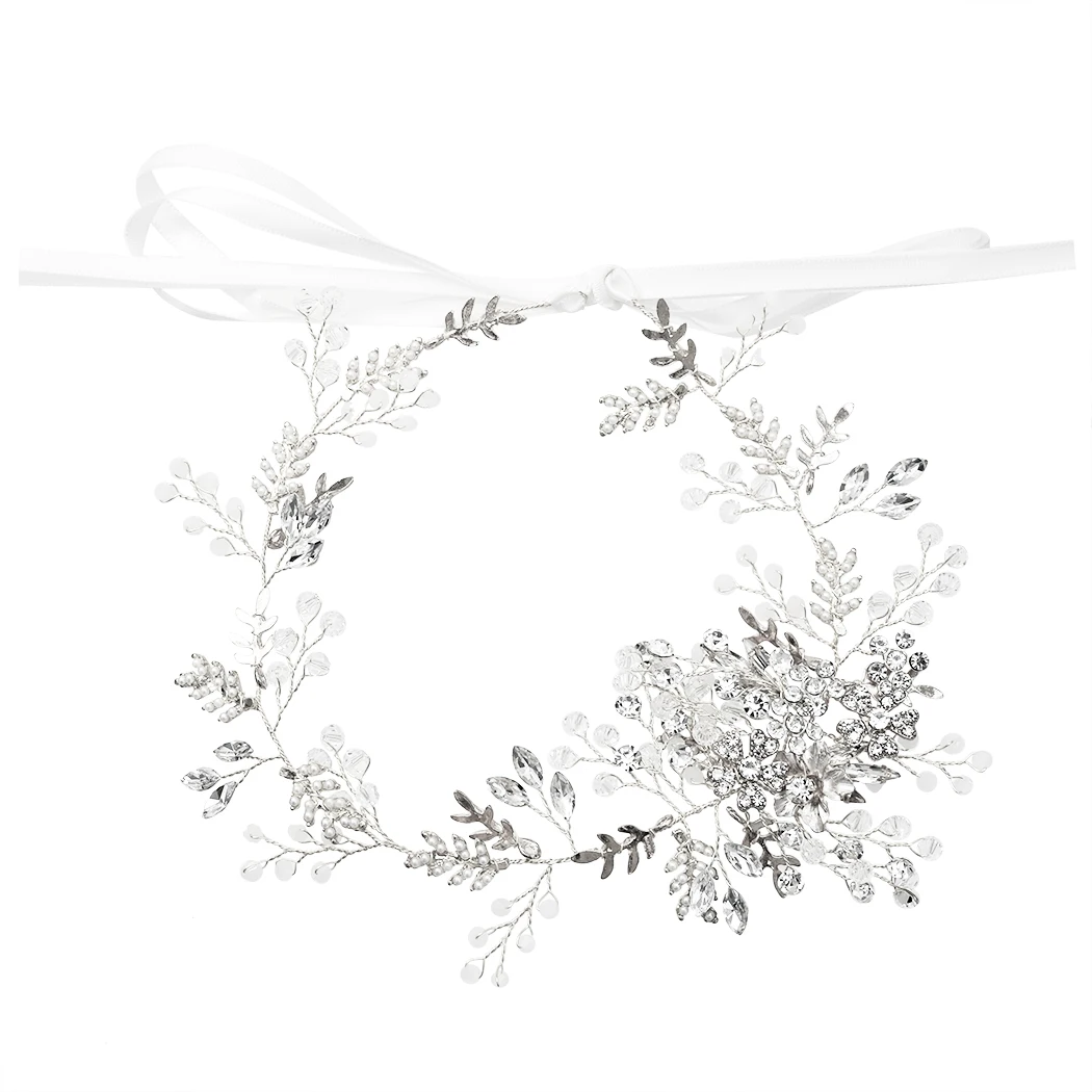 Svatební Čelenka Svatební Vlasy Šperky leaf Pearl Crystal Nevěsta Čelenka Vlasové Doplňky Svatební Čelenka Svatební Čelenka Květ 1