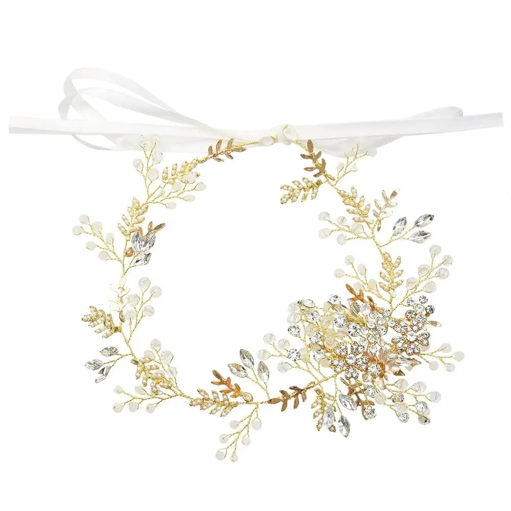 Svatební Čelenka Svatební Vlasy Šperky leaf Pearl Crystal Nevěsta Čelenka Vlasové Doplňky Svatební Čelenka Svatební Čelenka Květ 5