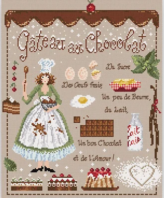 T-Počítají Cross Stitch Kit Čokoládový dort maker Vyšívání Pro Vyšívání 14ct Cross Stitch 2