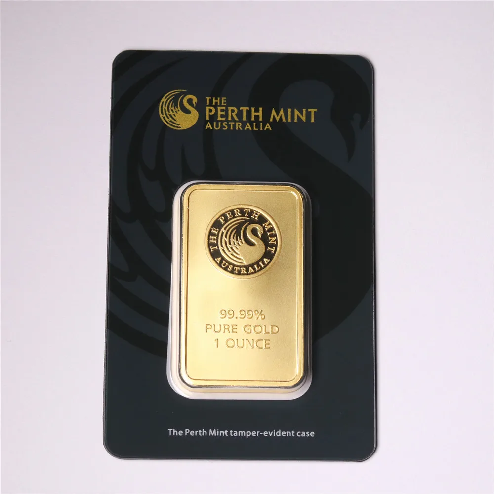 The Perth Mint 1 Oz Troy 99.99% Ryzího Zlata Replika Suvenýr Austrálie Vysoký Reliéf Token Gold Bar dhl doprava zdarma 1