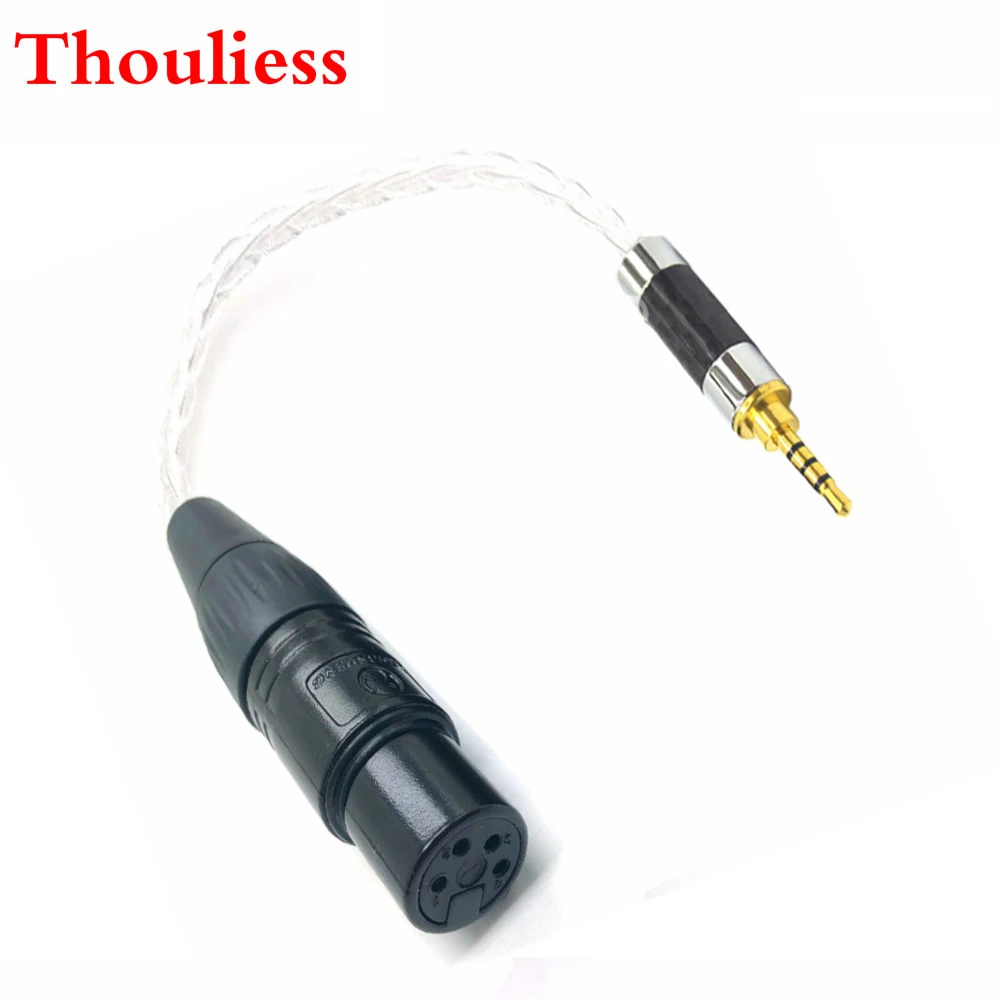 Thouliess HI-10cm 2,5 mm TRRS Vyvážený Samec na 4-Pin XLR Samice 7N-OCC Měď postříbřený Kabel Adaptéru DIY 4