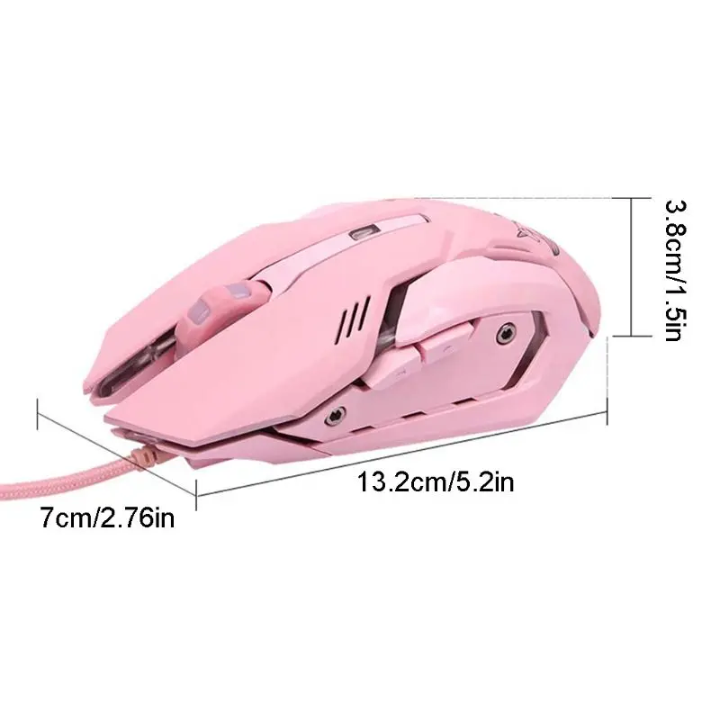 Tichý Kabelové USB Myš Myši 3000DPI Barevné Světlo Mute Herní Myši pro Počítače, Notebooku, PC 5