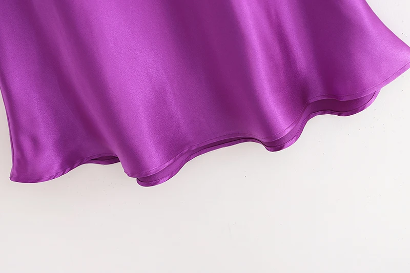 Toppies letní fialové saténové sukně dámské-line midi sukně vysoký pas plná barva streetwear 0