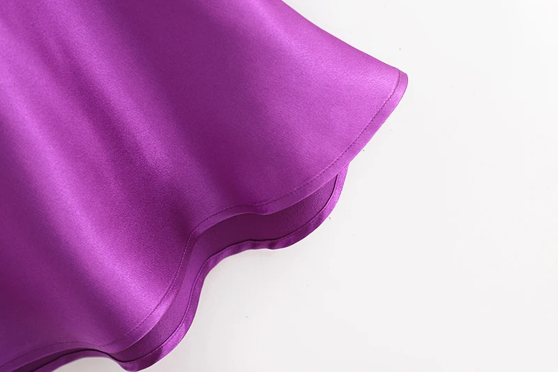 Toppies letní fialové saténové sukně dámské-line midi sukně vysoký pas plná barva streetwear 2