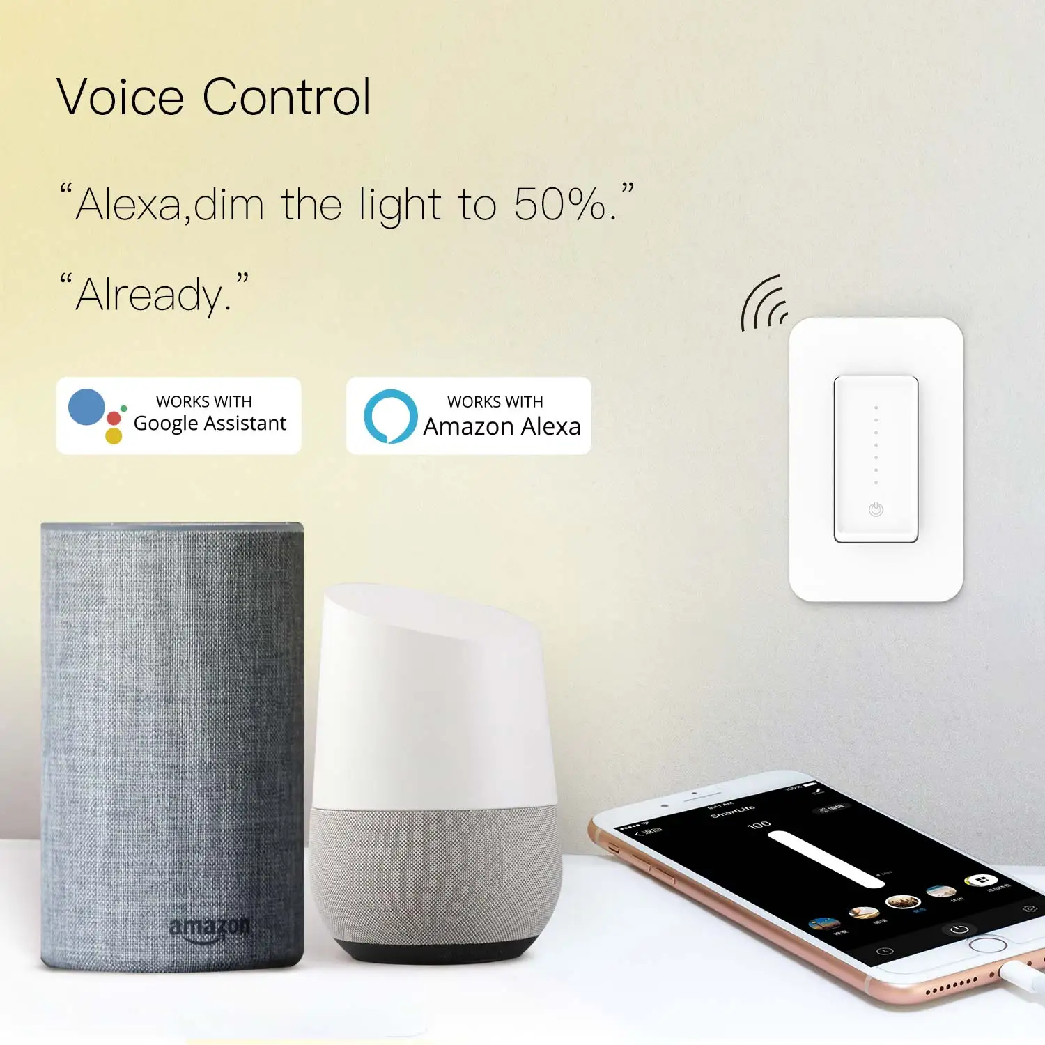 Tuya WiFi Inteligentní Stmívací Vypínač Hlasové Ovládání s Alexa Google Home Smart Life App Control Jeden Pól 3 Způsob, Smart Home 3