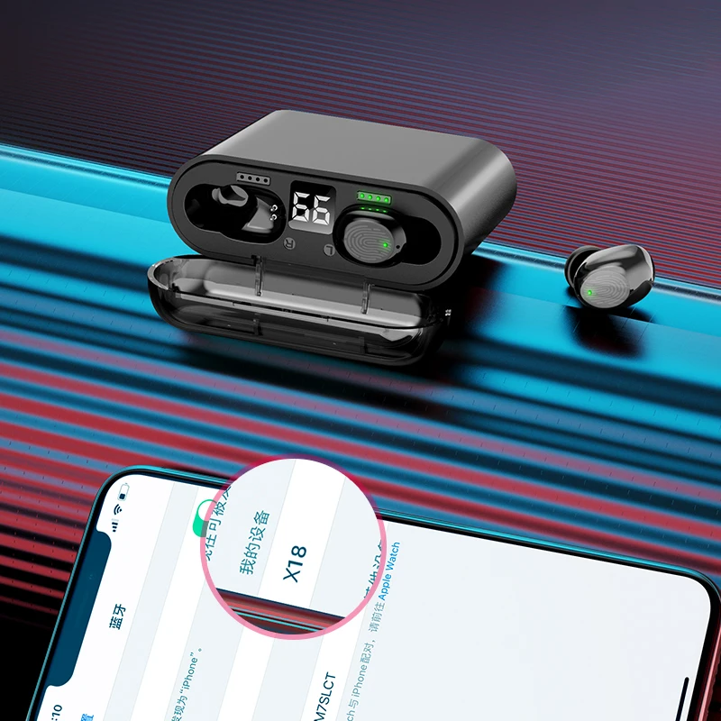 TWS Bluetooth Sluchátka, Dotykové Ovládání, Sportovní sluchátka pro Apple IPhone 7 8 11 12 X XR Plus Sluchátka s Mikrofonem Vodotěsné Ucha Telefon 5