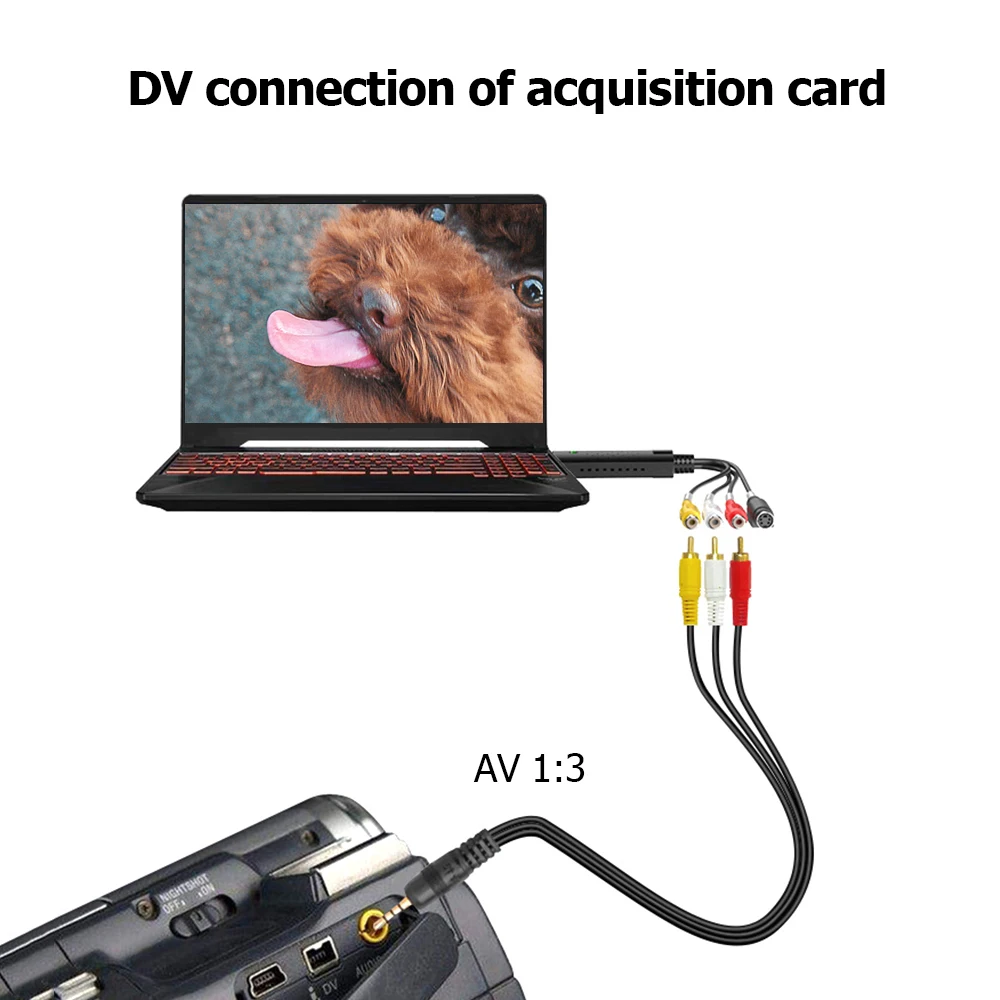 USB 2.0 Easycap Capture 4-Kanálový Video TV DVD VHS, Audio, TV, Video, DVR Zachytit Karty Adaptéru Podpora Win10 Pro MAC IOS Disk 4