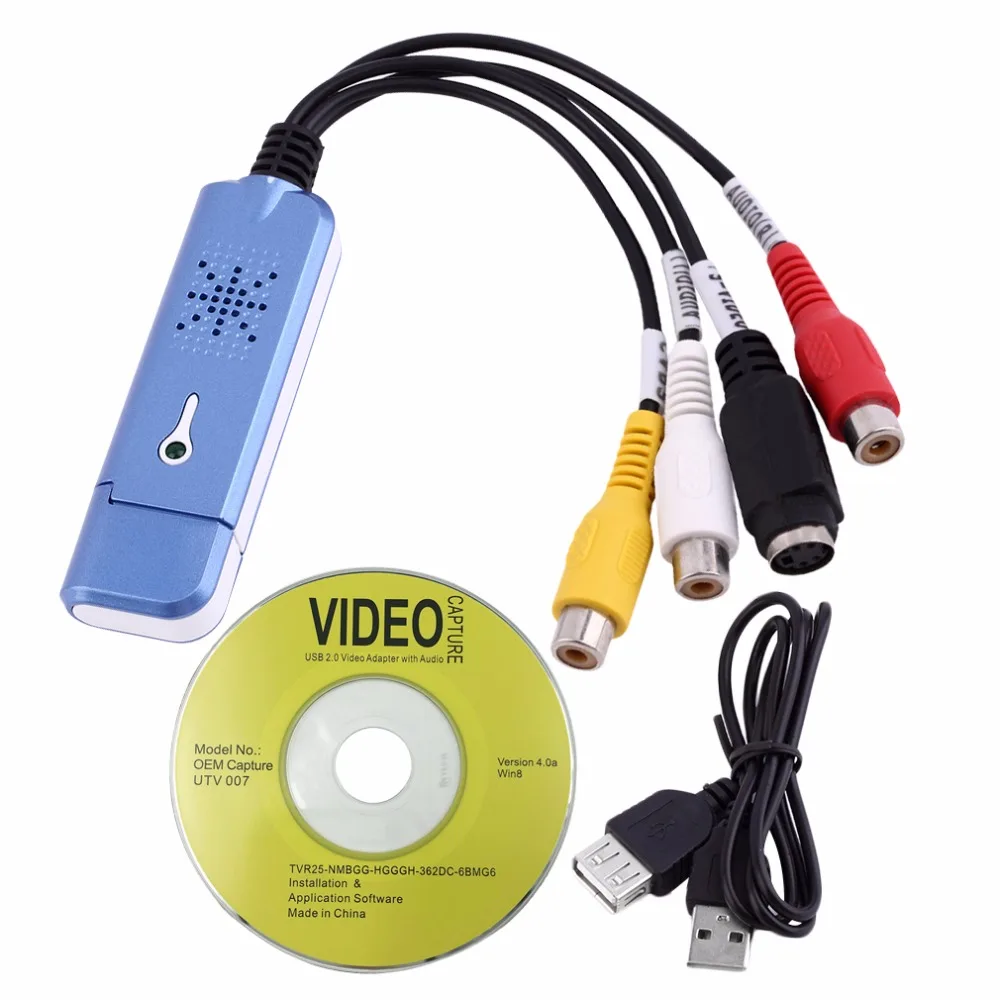 USB 2.0 Video Audio Capture Karty Adaptéru VHS Na DVD Converter Pro Win XP, 7 NTSC PAL Převést Analogové Video Na Digitální Formát 0