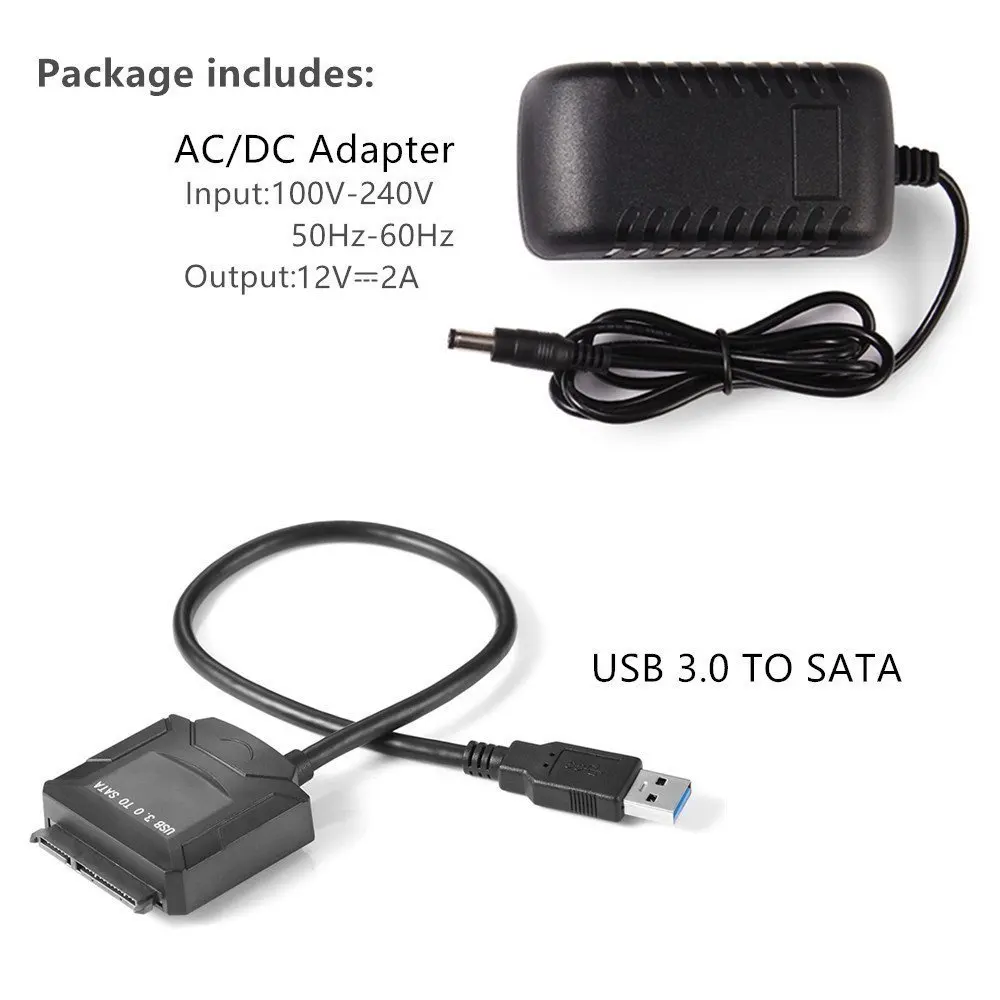 USB 3.0 Na SATA Napájecí Adaptér Pro 3.5 inch HDD 2,5 palcový SSD disk s 12V 2A AC / DC napájecí měniče 0