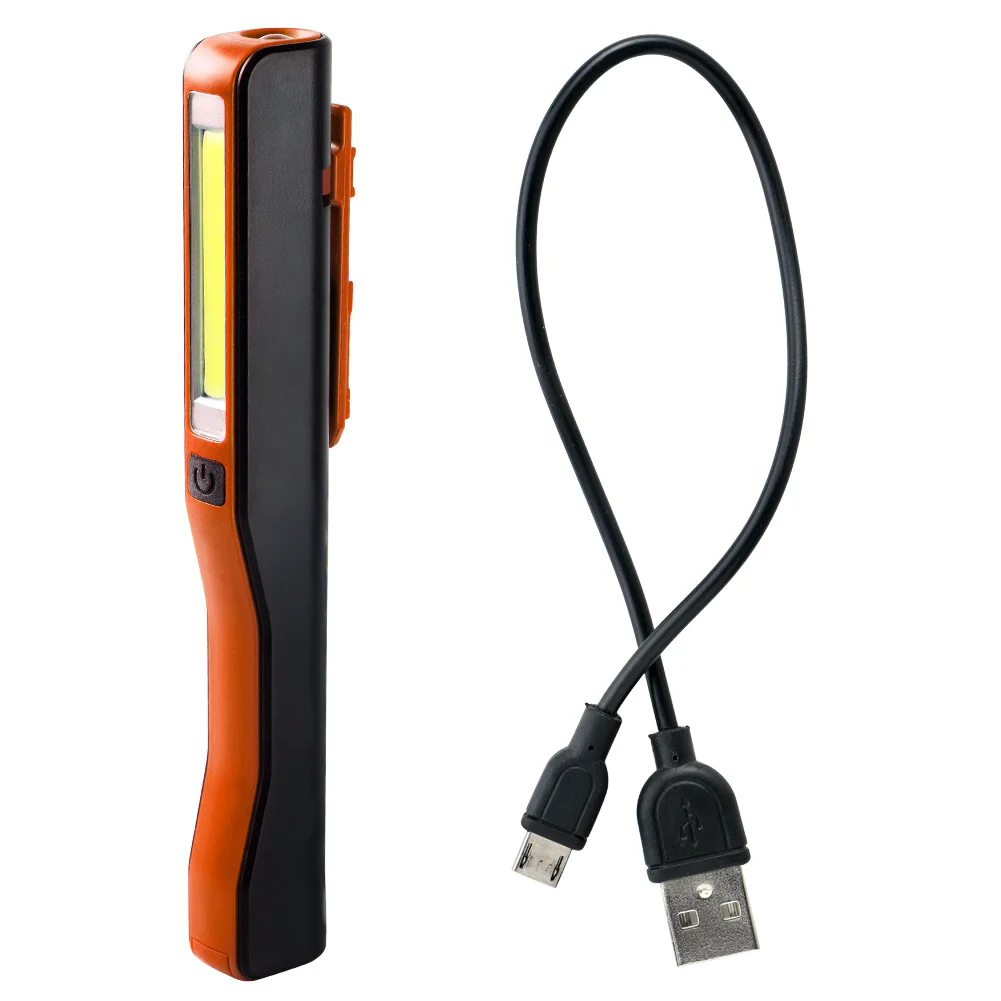USB Dobíjecí Přenosný COB LED Svítilna, Dobíjecí, Magnetické Pero, Klip kapesní Svítilna Pracovní Světlo vestavěná Baterie S Magnetem 5