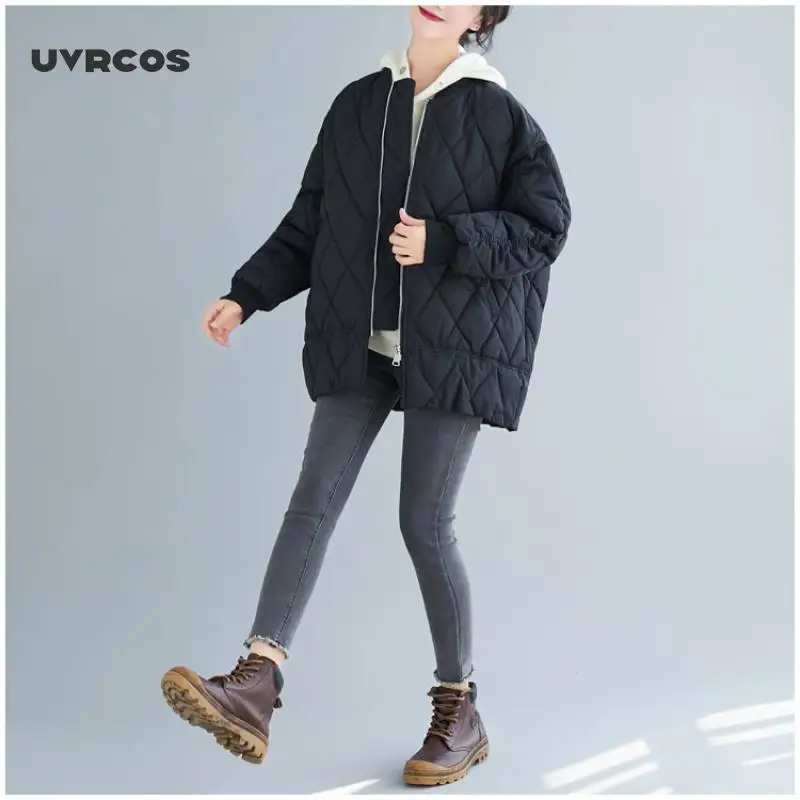 UVRCOS 2020 Nové Velké Velikosti Dámské Zimní Bavlněné Oblečení Ženy korejské Volné Krátké Parka Bunda Ženy Podzim Zimní Kabát 1