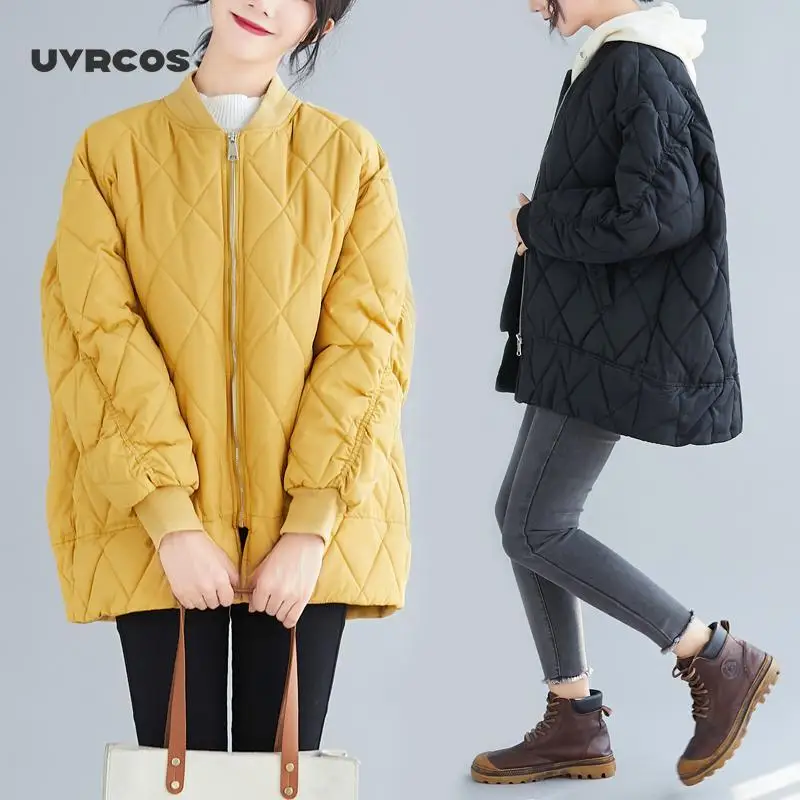 UVRCOS 2020 Nové Velké Velikosti Dámské Zimní Bavlněné Oblečení Ženy korejské Volné Krátké Parka Bunda Ženy Podzim Zimní Kabát 3