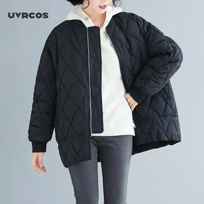 UVRCOS 2020 Nové Velké Velikosti Dámské Zimní Bavlněné Oblečení Ženy korejské Volné Krátké Parka Bunda Ženy Podzim Zimní Kabát 5