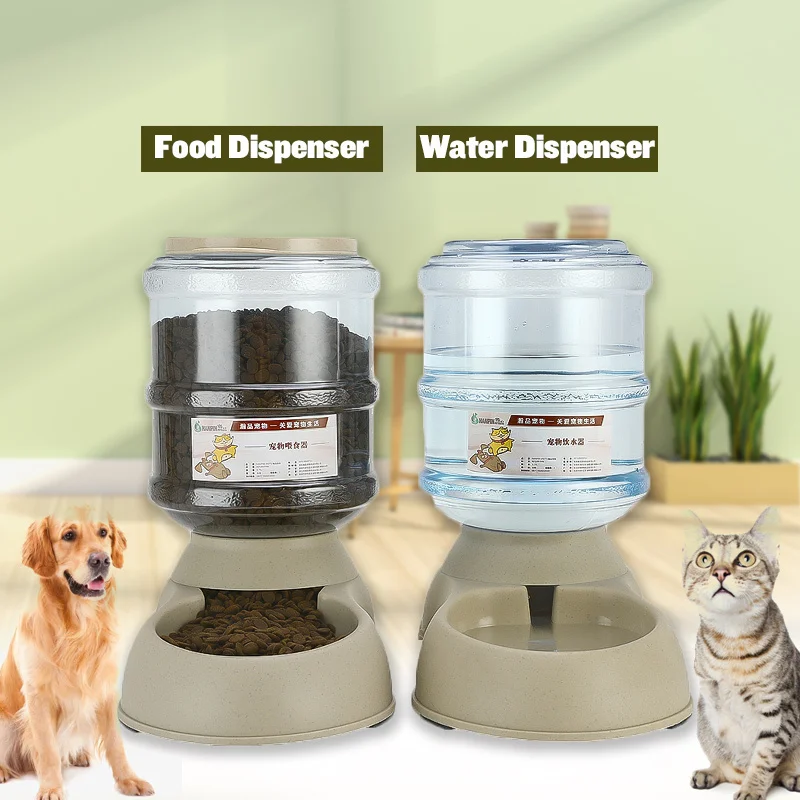 Velká Kapacita 3,8 L Nastavitelné Automatické Pet Feeder Pití Fontány Dog Puppy Bowl Zásobník Vody pro Psy, Kočky, Jídlo, Pokrm 1