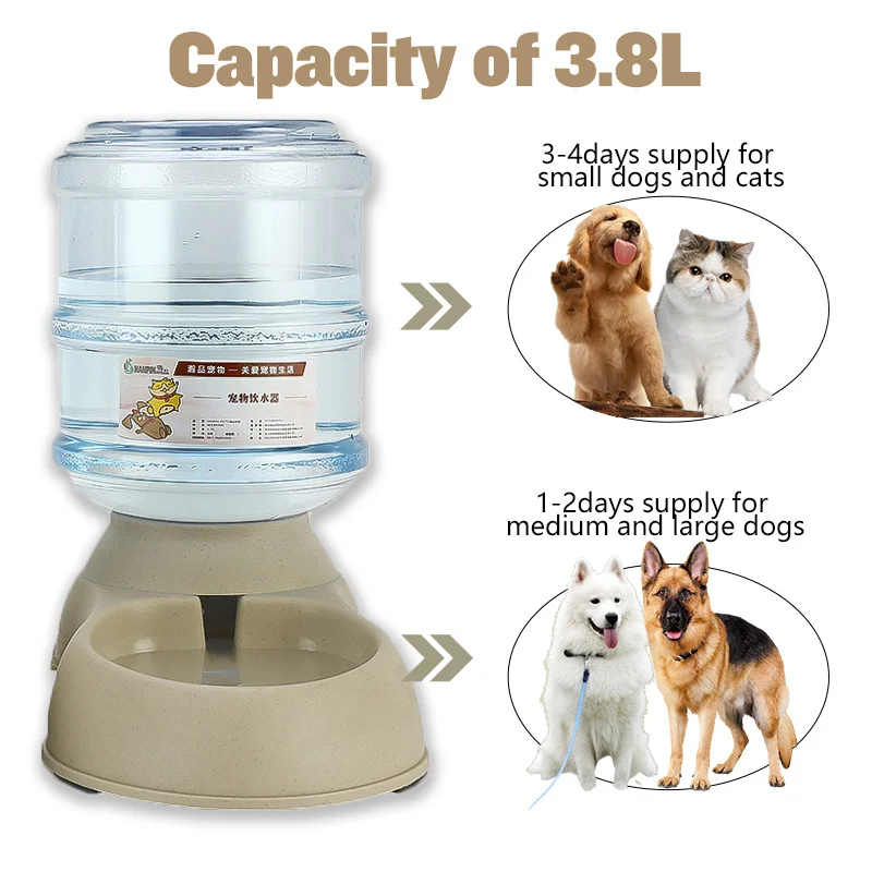 Velká Kapacita 3,8 L Nastavitelné Automatické Pet Feeder Pití Fontány Dog Puppy Bowl Zásobník Vody pro Psy, Kočky, Jídlo, Pokrm 5