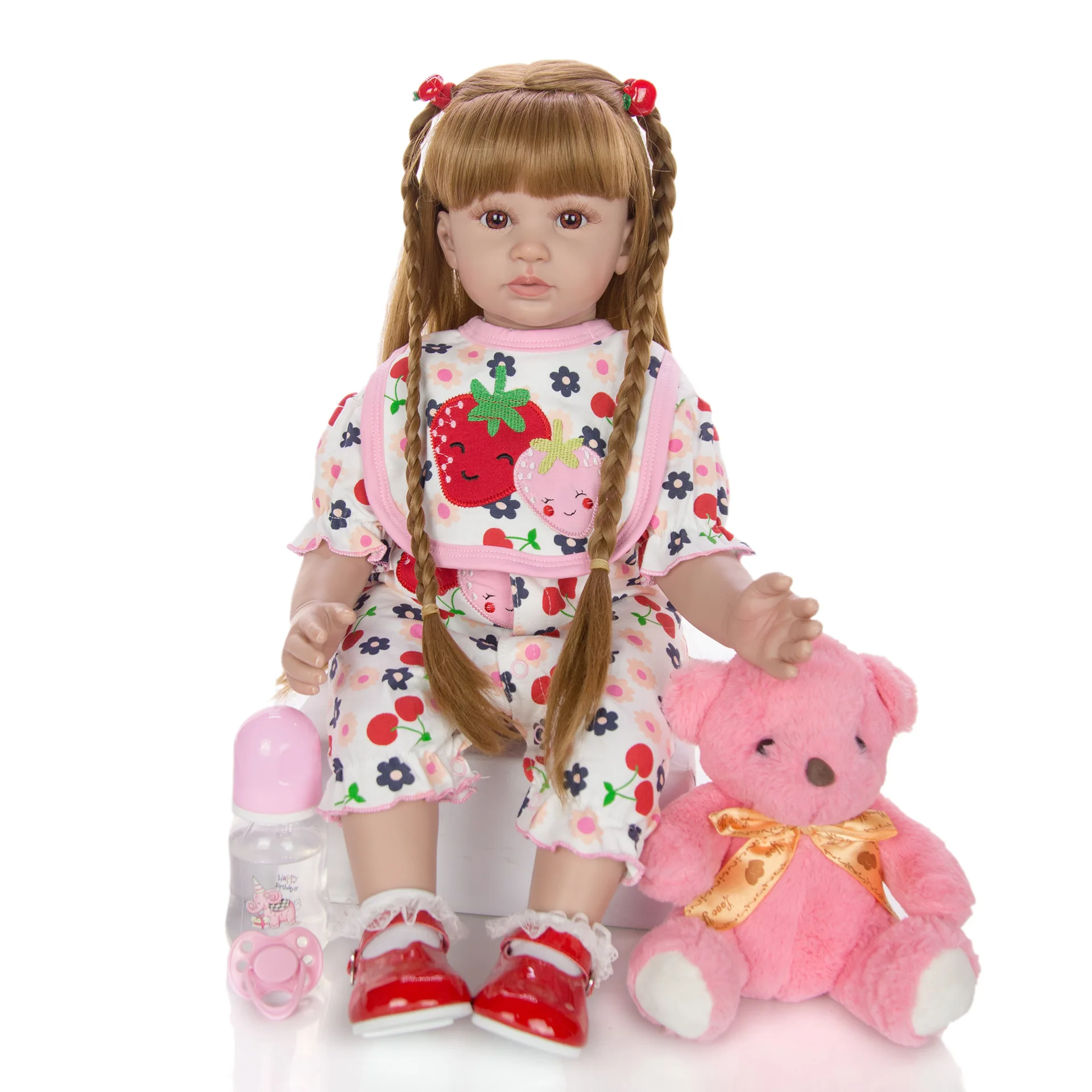 Velký 60 cm bebe Reborn Batole Dívka Panenky realistické Princezna blond paruka silikonové vinyl Reborn baby Doll lol Pro Děti dárek, hračky 4