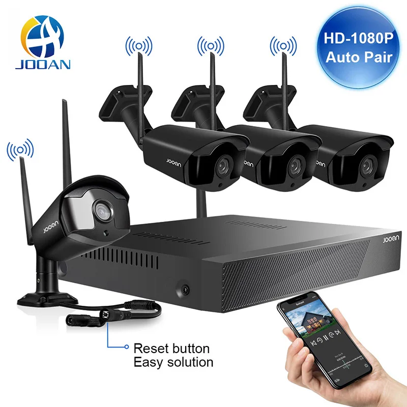 Video Surveillance Kit 4CH Bezdrátové CCTV Systém 1080P 1TB 2TB 4ks NVR 2MP IP IR-CUT Venkovní CCTV Kamery Wifi IP Bezpečnostní Systém 4