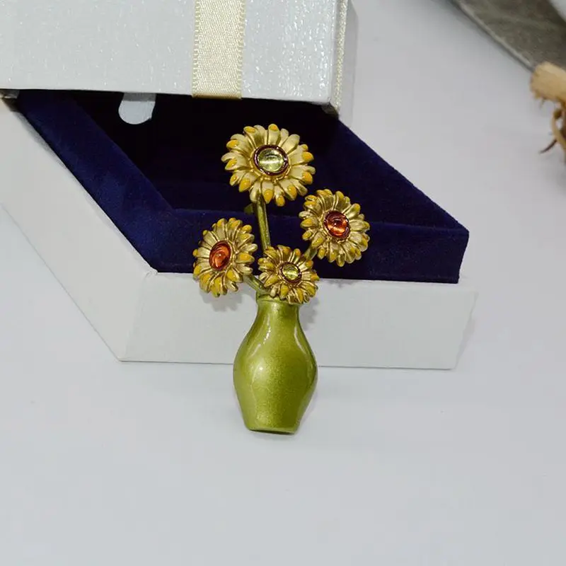Vintage brož šperky Slunečnice brože šátky Dámské svatební doplňky brož 2018 Nové 1