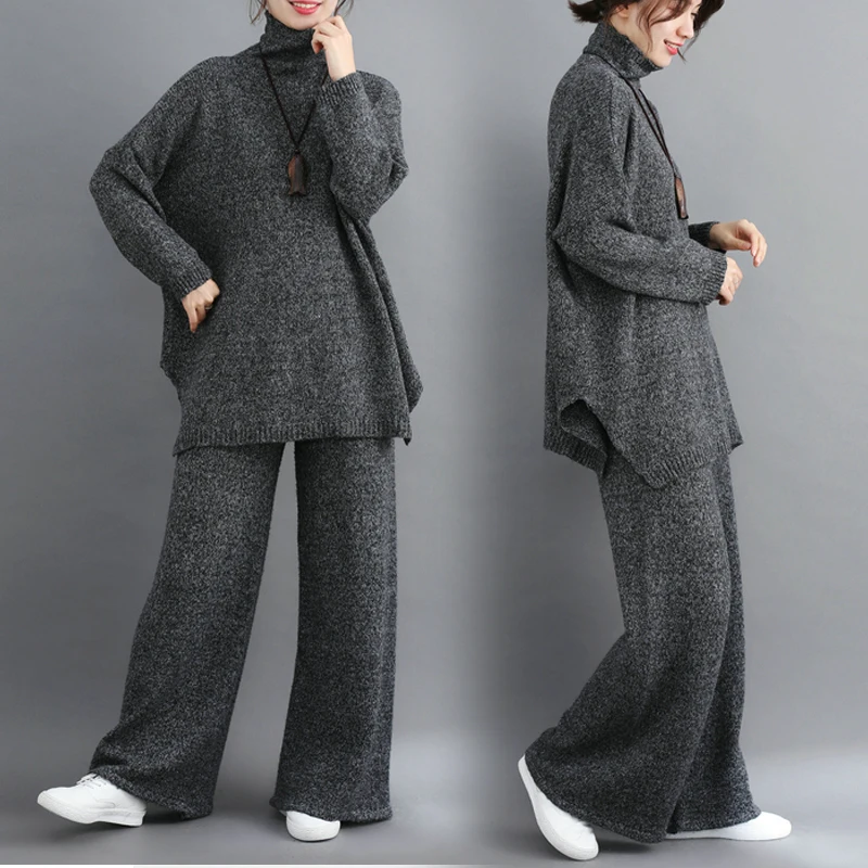 Vintage dámské oblečení volný top a kalhoty casual 2 ks aet podzim tepláková souprava pro ženy ensemble femme kostým 4