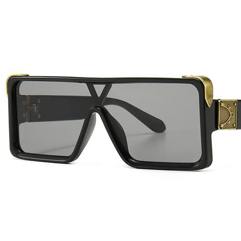 Vintage Hnědý Obdélník sluneční brýle, Ženy, Luxusní Flat Top, Sluneční Brýle Odstíny Nadrozměrných Gradient Lens UV400 Klasické pánské brýle 4