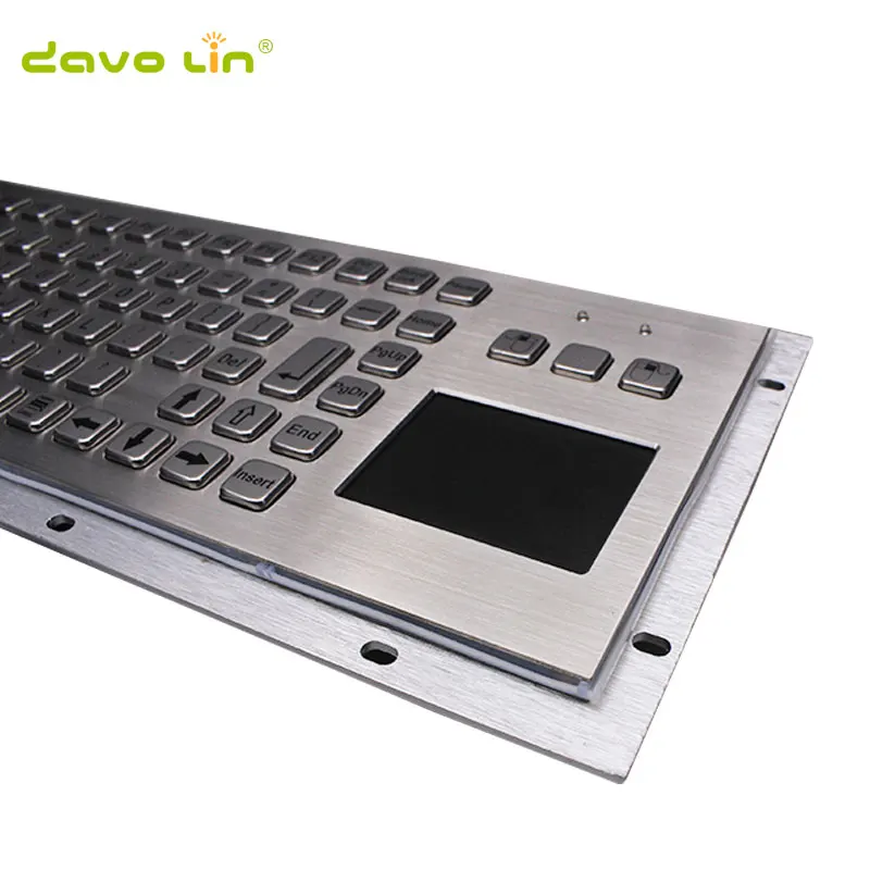 Vložené Montážní vodotěsné usb Průmyslové Kovové Nerezové Oceli klávesnice, kovová klávesnice s touchpad myš 0