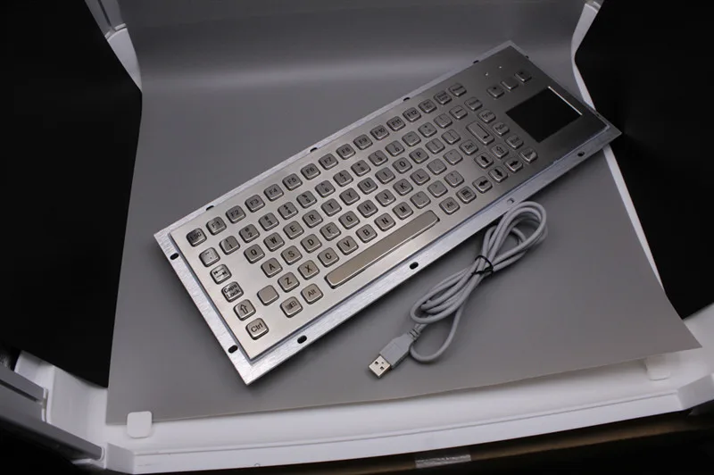Vložené Montážní vodotěsné usb Průmyslové Kovové Nerezové Oceli klávesnice, kovová klávesnice s touchpad myš 5