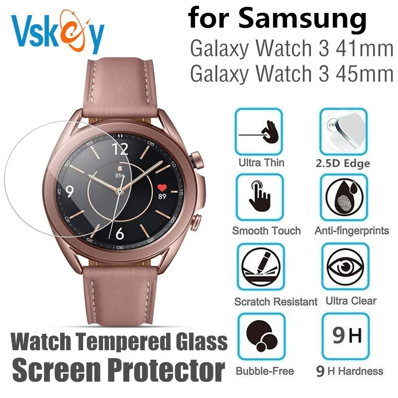VSKEY 100KS Tvrzené Sklo pro Samsung Galaxy Hodinky 3 41 mm a 45 mm Screen Protector Chytré Hodinky Ochranný Film 2