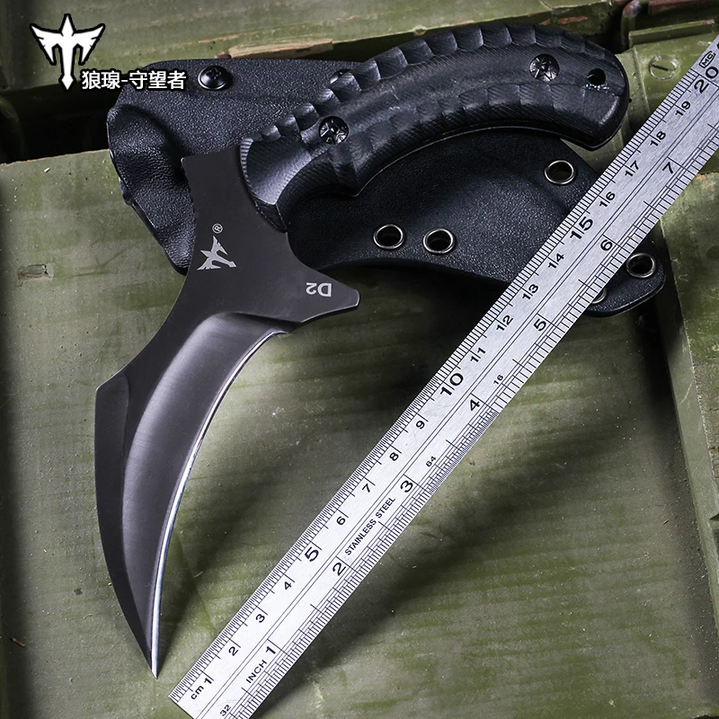 Vysokopevnostní venkovní camping taktické dráp nůž, vysoká tvrdost lov EDC ostré self-defense karambit 5