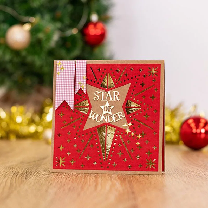 Vánoční Polaris Star Řezání Kovů Zemře Šablony Pro DIY Scrapbooking Papír Karty Řemeslníci Ražba Šablony Dekor 0