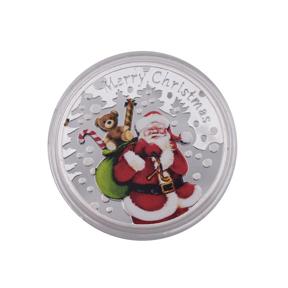 Vánoční Suvenýr Mince 999.9 Stříbro Santa Claus Pamětní Kovové Řemesla Domácí Dekoraci Příslušenství Minci 3