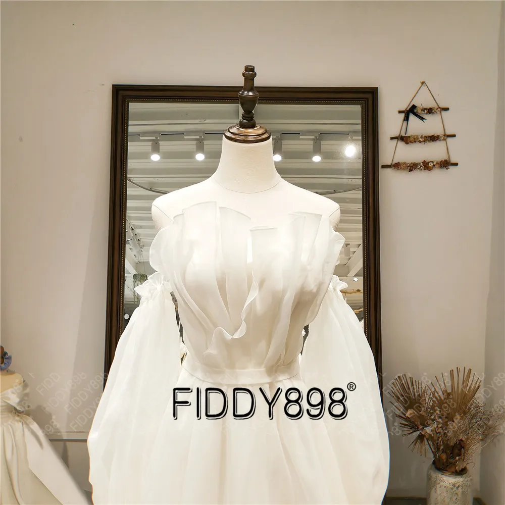 Víla 2 V 1 Rukávy Svatební Šaty Boho Elegantní Linie Princezna Nevěsta Šaty Robe De Mariee Svatební Šaty pro Ženy 2021 4