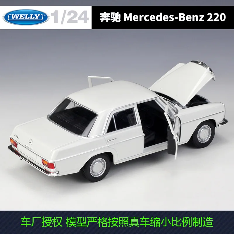 Welly 1:24 Mercedes Benz 220 sedan slitiny model auta Diecasts & Hračky Vozidel, Sbírat dárky Non-dálkové ovládání typ dopravy hračka 5