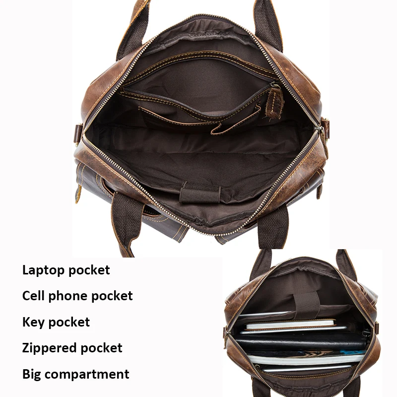 WESTAL Pánské Aktovky Tašky Pánské Originální Kožená Laptop Taška Messenger Bag Muži Kožené kancelářské Tašky pro Muže Dokument Aktovky 4