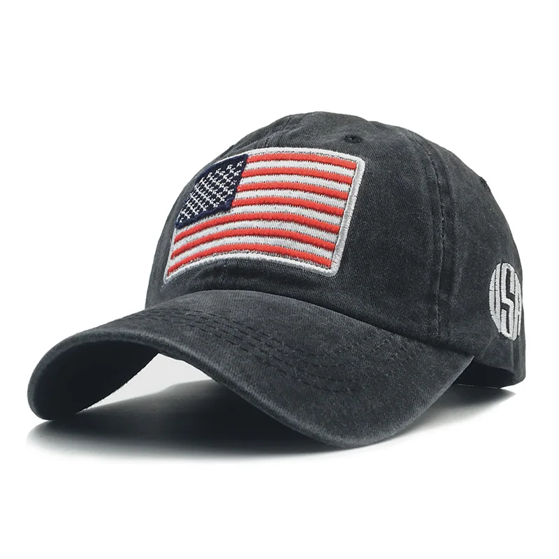 Wholsale USA Vlajka Retro Prát Baseball Čepice Pro Muže, Ženy Snapback Hat Army Americká Vlajka Kostní Trucker Vysoce Kvalitní Gorras 1