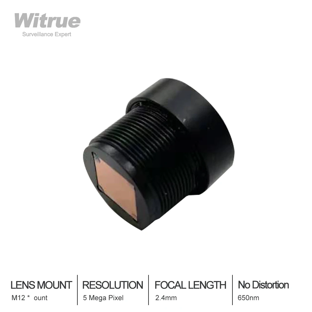Witrue 2,4 mm M12 Objektiv 1/3 Palcový 5MP F1/2.0 Bez Zkreslení pro CCTV kamery 1