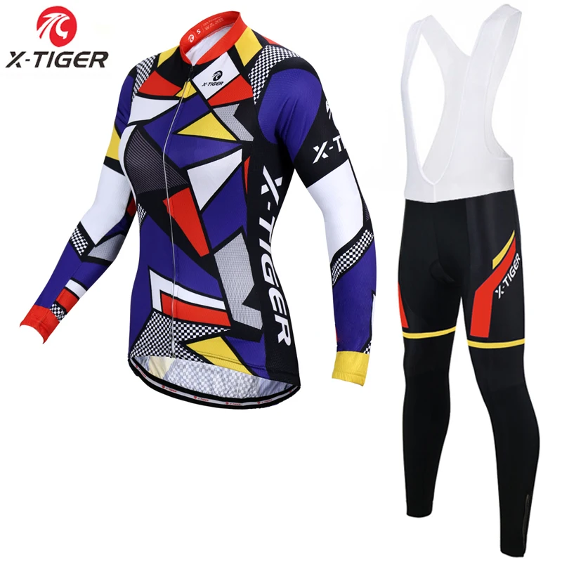 X-Tiger 2020 Podzim Pro Cyklistické Jersey Set Dlouhý Rukáv Horské Kolo Nosit Závodní Kolo Cyklistické Oblečení Oblek Pro Ženy 3
