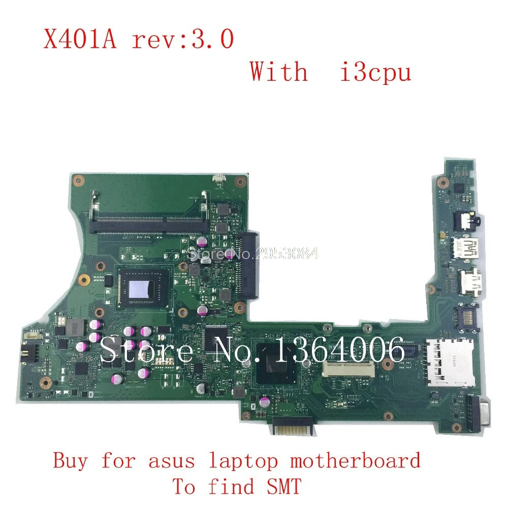 X401A základní deska Pro Asus X501A X301A X401A Laptop základní Desky REV3.0 Maibboard S i3 Procesorem HM76 základní Deska S-4 2