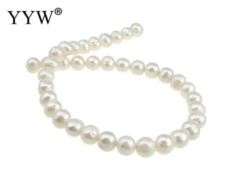 YYW Vysoce Kvalitní 11-12mm Přírodní Sladkovodní Pearl Korálky white Pearl Kolo Volné Korálky DIY Náhrdelník Bracelat Výrobu Šperků 0