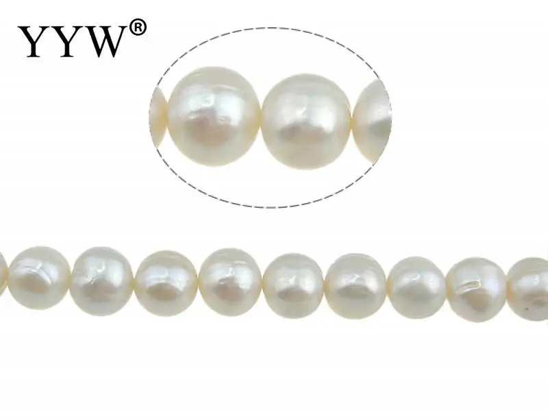 YYW Vysoce Kvalitní 11-12mm Přírodní Sladkovodní Pearl Korálky white Pearl Kolo Volné Korálky DIY Náhrdelník Bracelat Výrobu Šperků 1