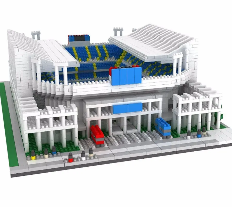 YZ Skvělý Fotbalový Stadion, Hřiště Tělocvična Model Stavebních Bloků mirco velikost Architektury Španělsko Anglie Fotbalový Klub Gymnázia 2