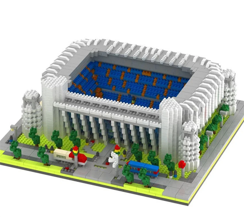 YZ Skvělý Fotbalový Stadion, Hřiště Tělocvična Model Stavebních Bloků mirco velikost Architektury Španělsko Anglie Fotbalový Klub Gymnázia 3