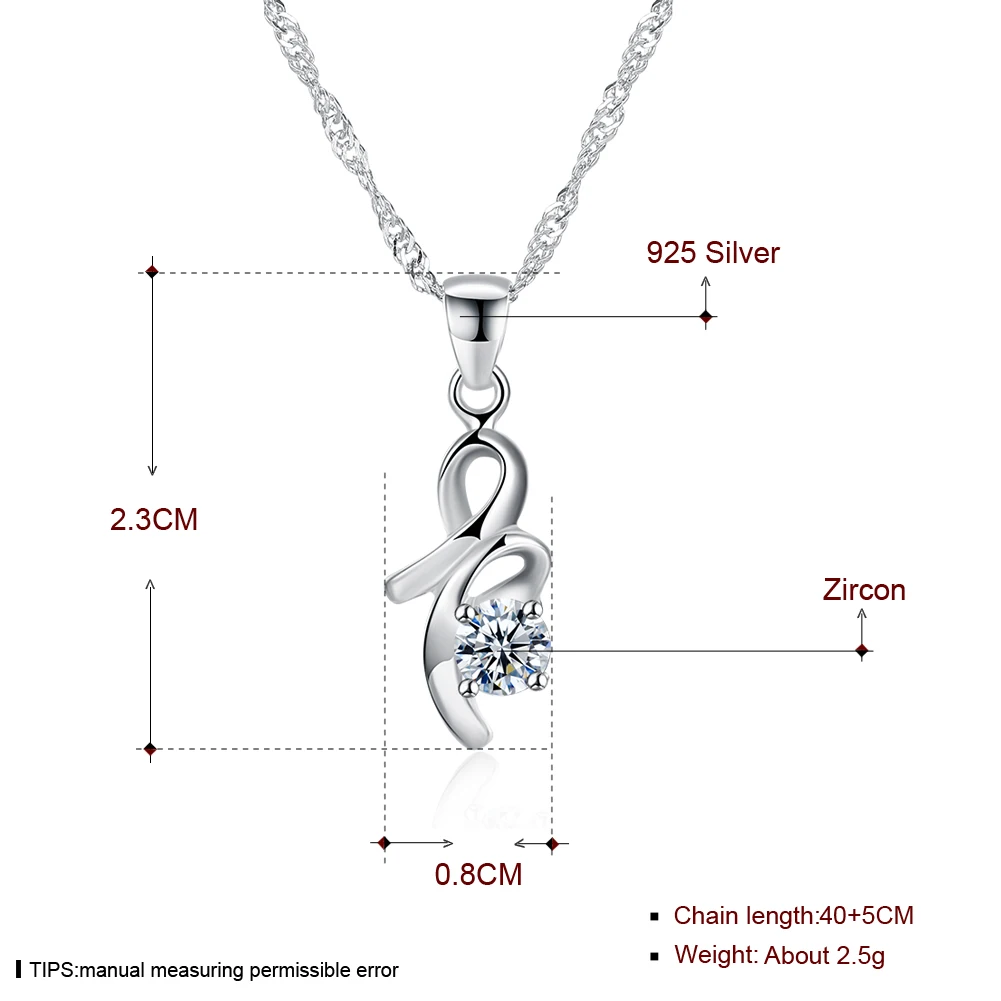 ZEMIOR 925 Sterling Silver Náhrdelníky Módní Tvar B Dopis Přívěsek Pro Ženy Elegantní Zirkony Náhrdelník Přívěsky Šperky 3