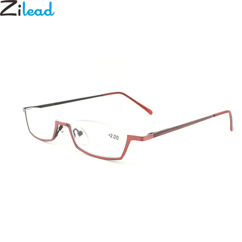 Zilead Půl Rám ze Slitiny Brýle na Čtení Mužů A Muži Jasné, Čočky, Lupa Brýle Optické Presbyopickém Podívaná+1.0+4.0 5